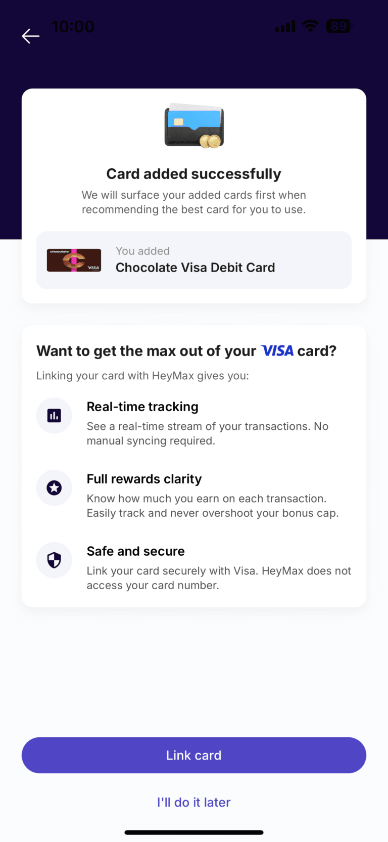 choc 4 Lobang Sis chocolate finance card added