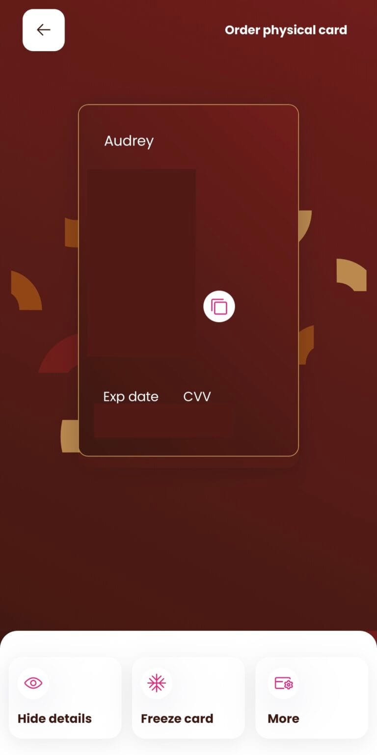choc 6 Lobang Sis chocholate visa debit card interface
