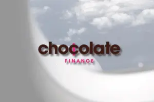 chocolate finance logo with sky background