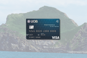 UOB Preferred Visa Card with mountain background