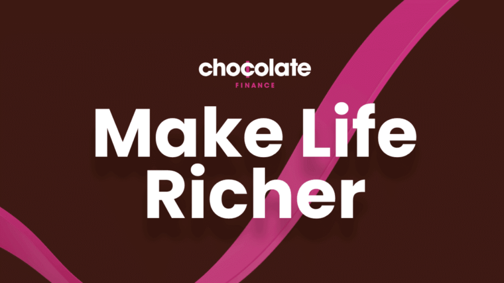 chocolate finance logo with description
