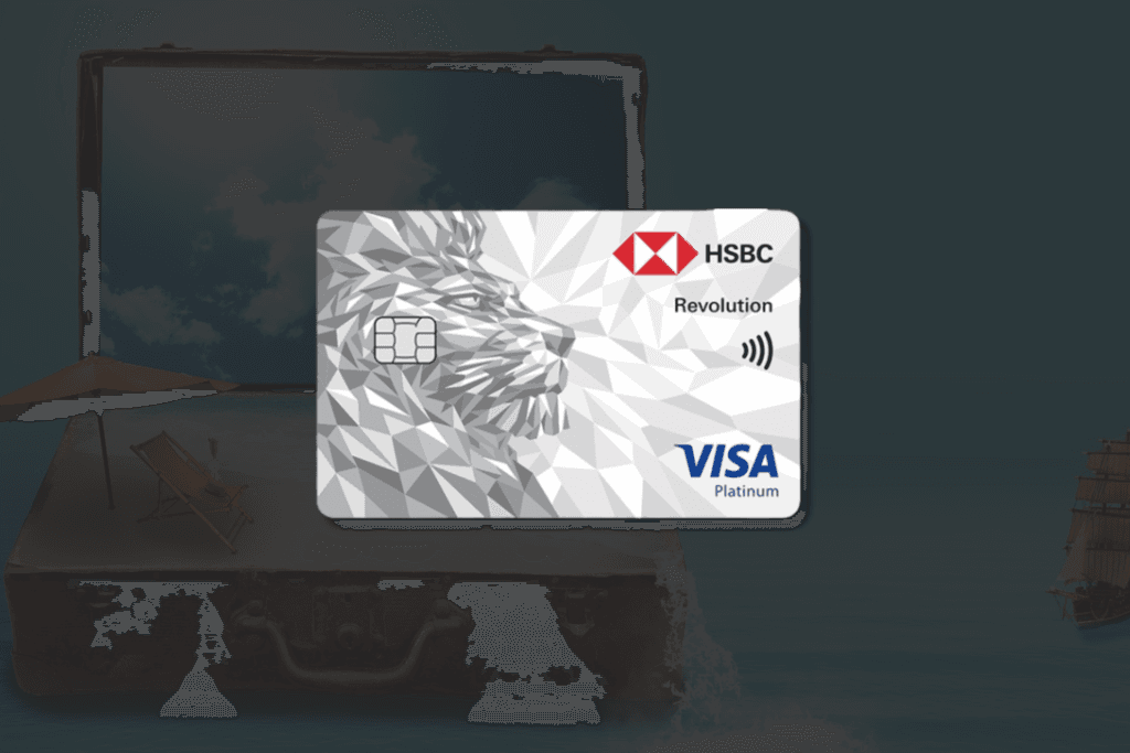 hsbc revolution cardface with beach in a suitcase background