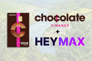 choco finance and heymax logo with river background