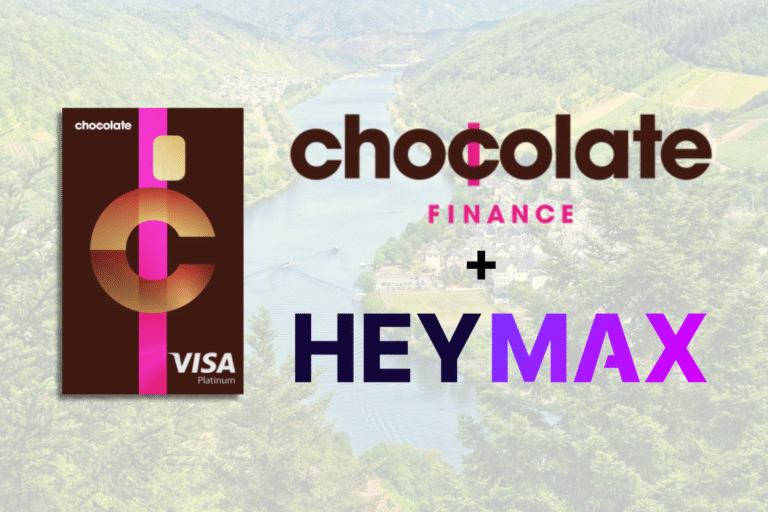 choco finance and heymax logo with river background