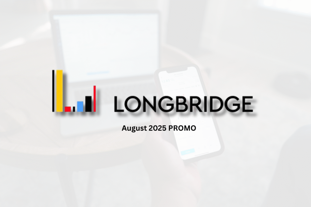 person holding phone with longbridge logo