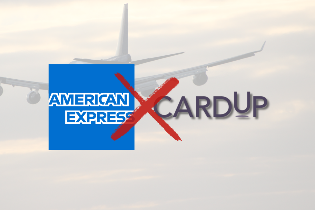 amex and cardup logo with x symbol