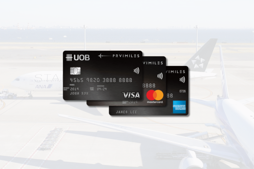plane background with uob prvi card