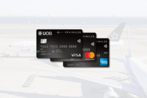plane background with uob prvi card