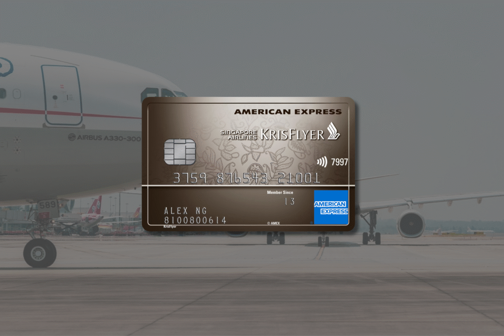 amex krisflyer cardface with plane background