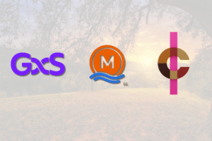 gxs, mari, and chocolate logo with landscape background