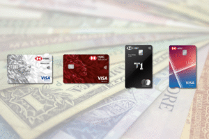 hsbc cards cardface with multi currency background