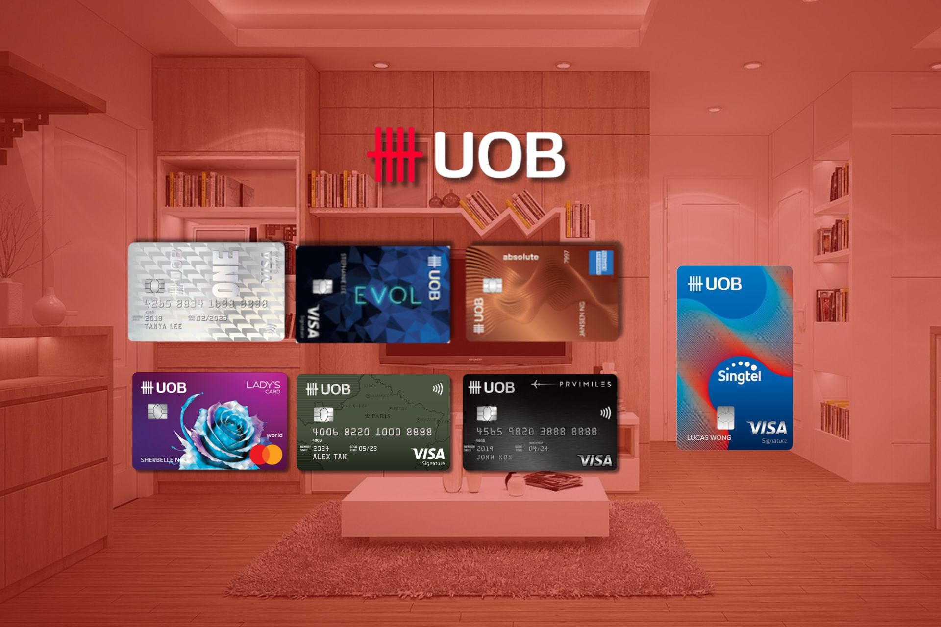 UOB logo with UOB credit cards