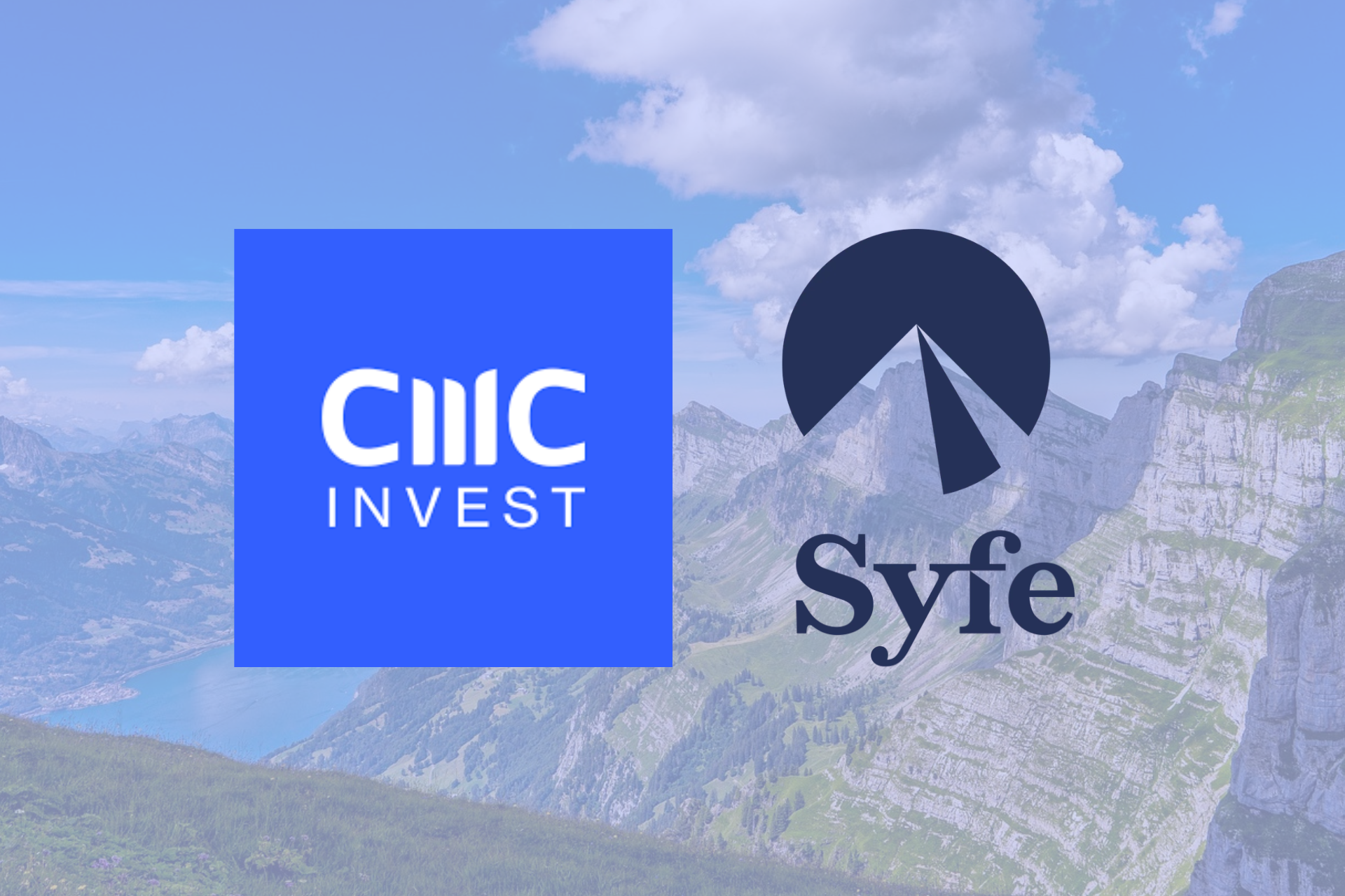 cmc invest logo and syfe trade logo with mountain and sky background