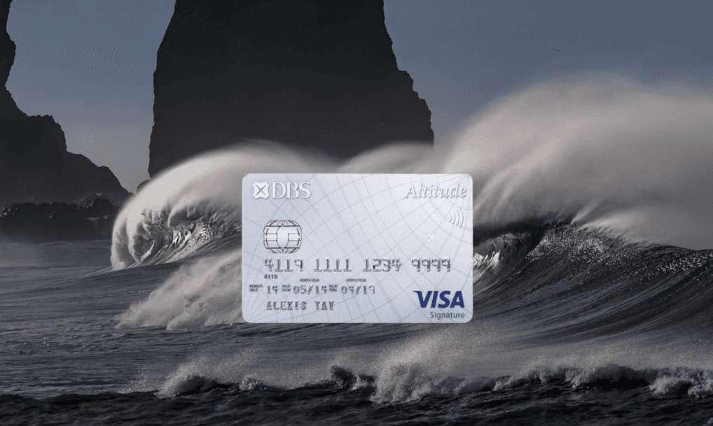 DBS altitude card with waves background