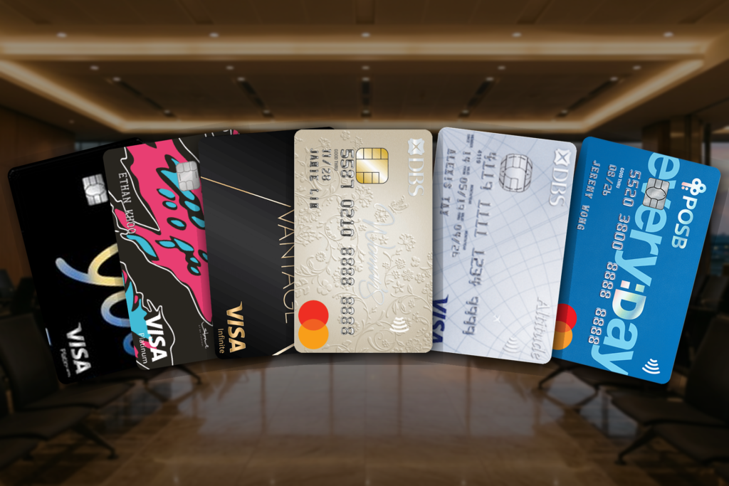 DBS and POSB credit card with yellow background