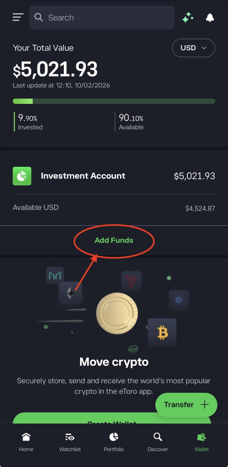 add funds