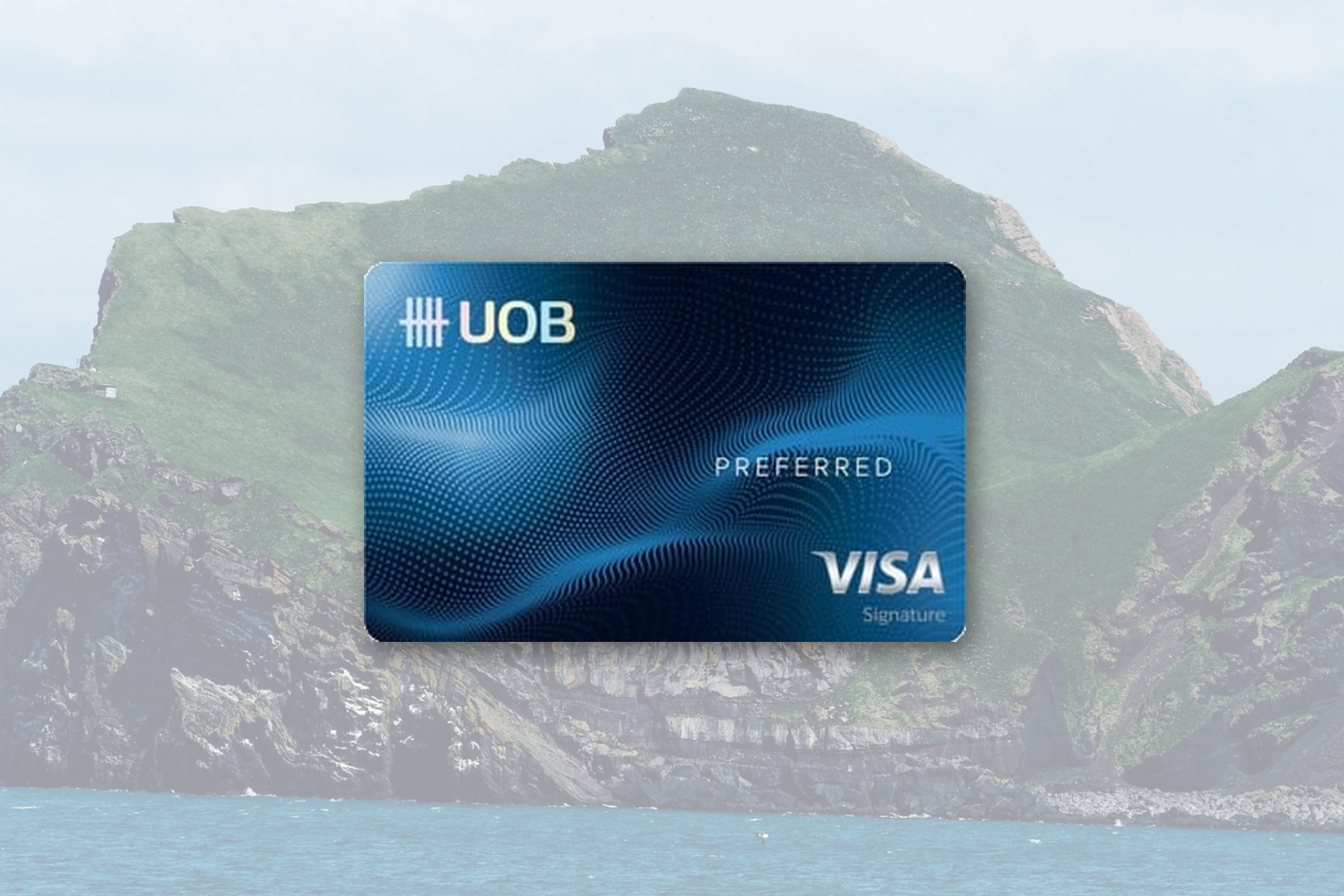 UOB Preferred Visa Card 2026 Visa Signature design on a coastal cliff background